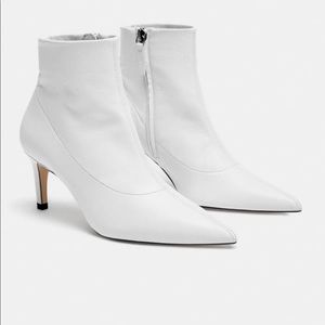 Zara White Ankle Boots